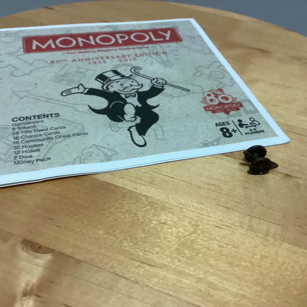 Monopoly Cannon Token Replacement 80th Anniversary Edition Bronze Metal Piece